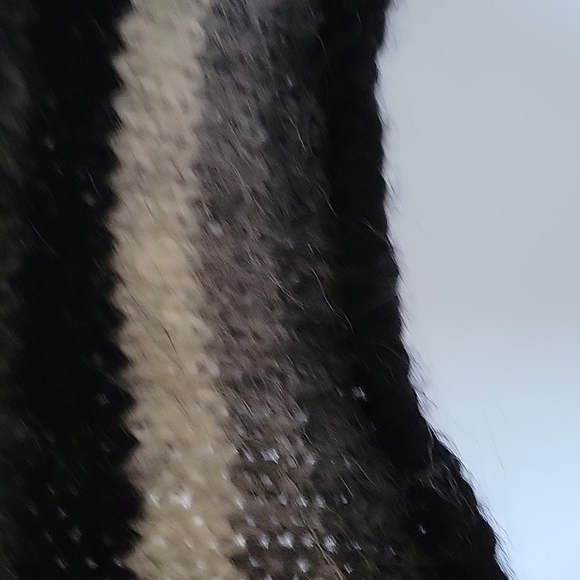 WOOL oversized striped Italian Handknit sweater dress tunic Long sleeves funnel - Picture 7 of 17